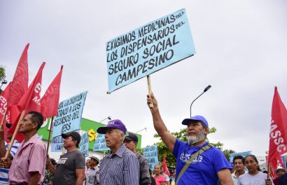 En la marcha de este lunes, las organizaciones campesinas realizaron varios pedidos.