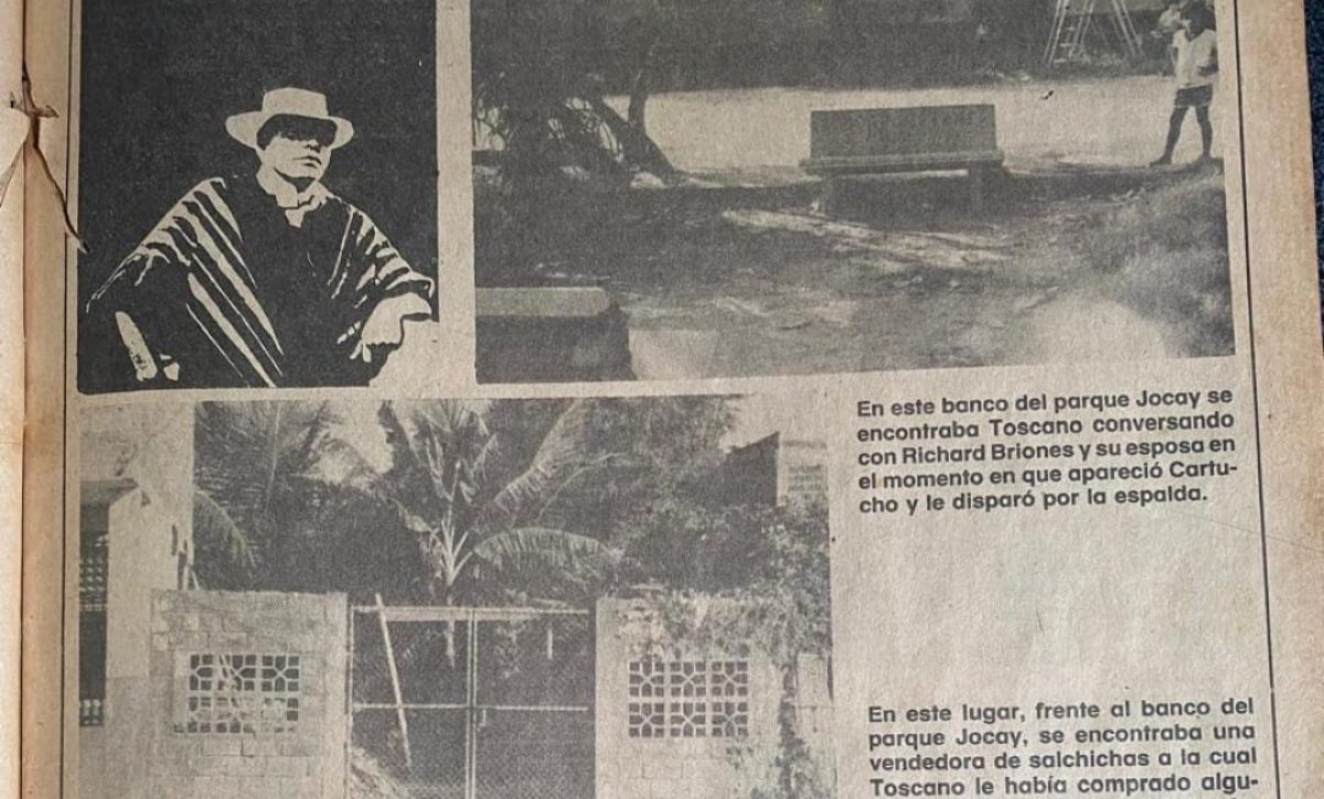 Héctor Toscano fue un periodista quiteño que se radicó en Manta y reveló actos de corrupción de su época. Su crimen en diciembre de 1983 lo ejecutó "Cartucho".