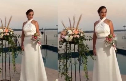 Marcela Aguiñaga celebrará su boda este sábado 9 de agosto, así lo dio a conocer Rafael Correa. (Captura de video X)