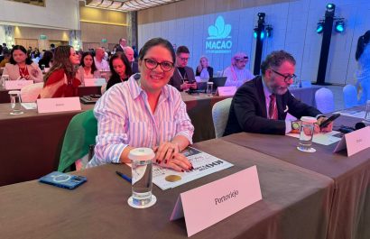 La vicealcaldesa María Isabel Guillén, en el evento en Macao, China.