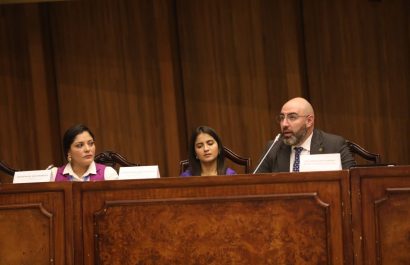 Mario Godoy presidente del Consejo de la Judicatura en el Salón José Mejía Lequerica. FOTO: Asamblea Nacional