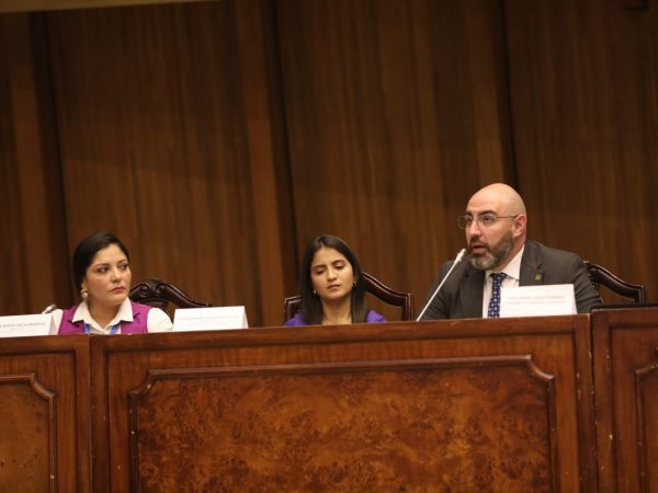 Mario Godoy presidente del Consejo de la Judicatura en el Salón José Mejía Lequerica. FOTO: Asamblea Nacional