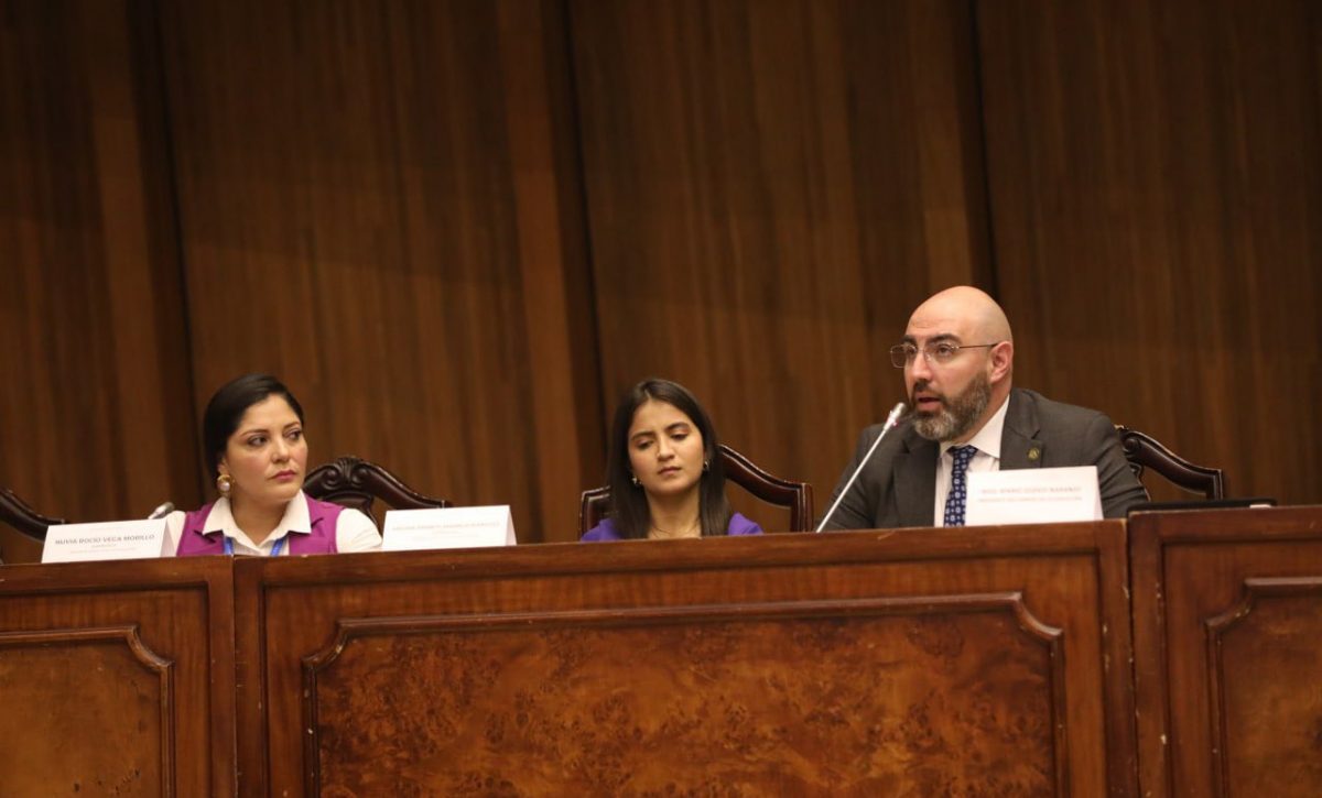 Mario Godoy presidente del Consejo de la Judicatura en el Salón José Mejía Lequerica. FOTO: Asamblea Nacional
