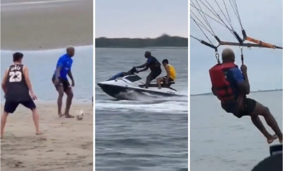 Moisés Caicedo vive vacaciones inolvidables en Ecuador parapente, motos acuáticas y fútbol junto a amigos