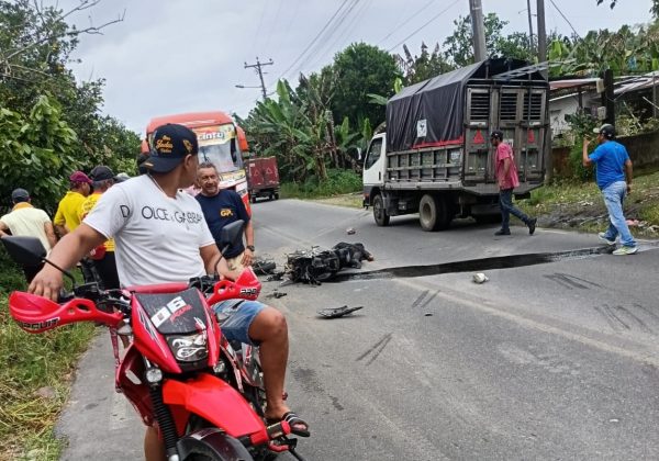 Motociclista fallece en accidente de tránsito en vía San Jacinto del Búa