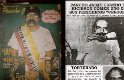 Pancho Jaime creaba caricaturas que incomodaban a los políticos de la época. Fue asesinado mientras tomaba una gaseosa.
