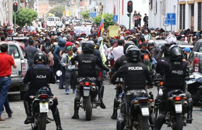 Paro nacional en Ecuador más de 95 detenidos y prisión preventiva para 12 acusados de terrorismo.