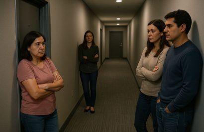 Pasillos de edificios en EE.UU., donde muchos migrantes ecuatorianos se enfrentan a una convivencia distante y reservada con sus vecinos.