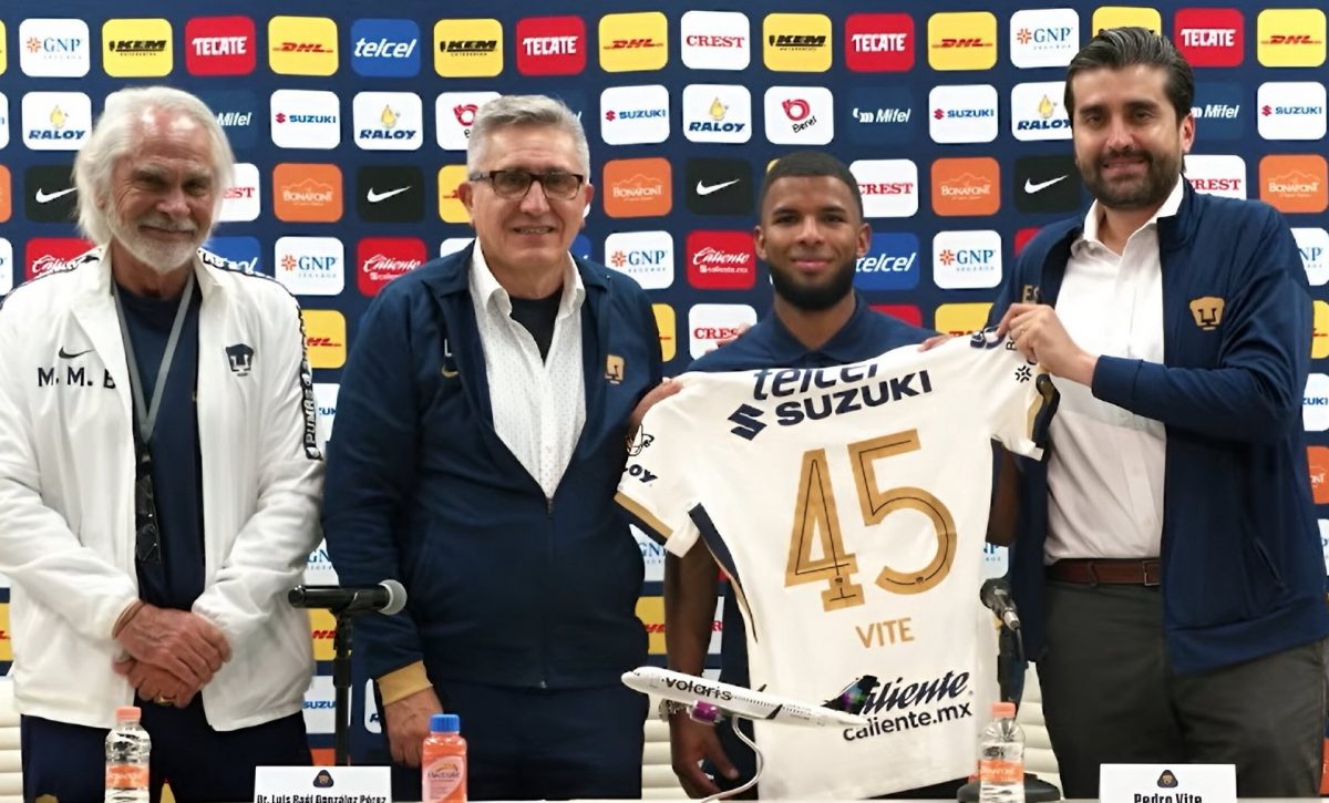 Pedro Vite firma con Pumas por cuatro años y lucirá el dorsal 45 en Liga MX