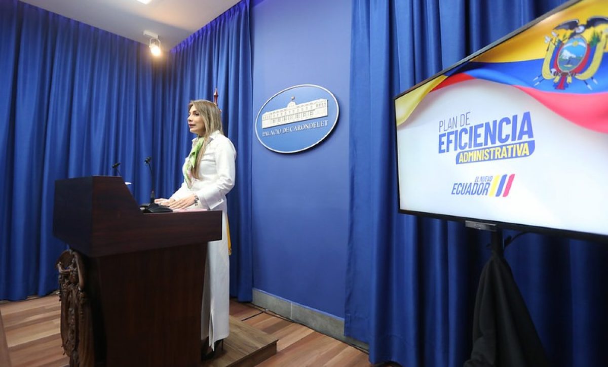 Carolina Jaramillo, vocera del Palacio de Carondelet, dio a conocer sobre El Plan de Eficiencia Administrativa. FOTO: Presidencia de Ecuador