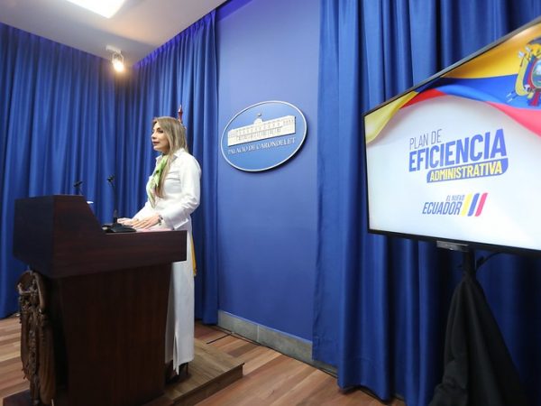 Carolina Jaramillo, vocera del Palacio de Carondelet, dio a conocer sobre El Plan de Eficiencia Administrativa. FOTO: Presidencia de Ecuador