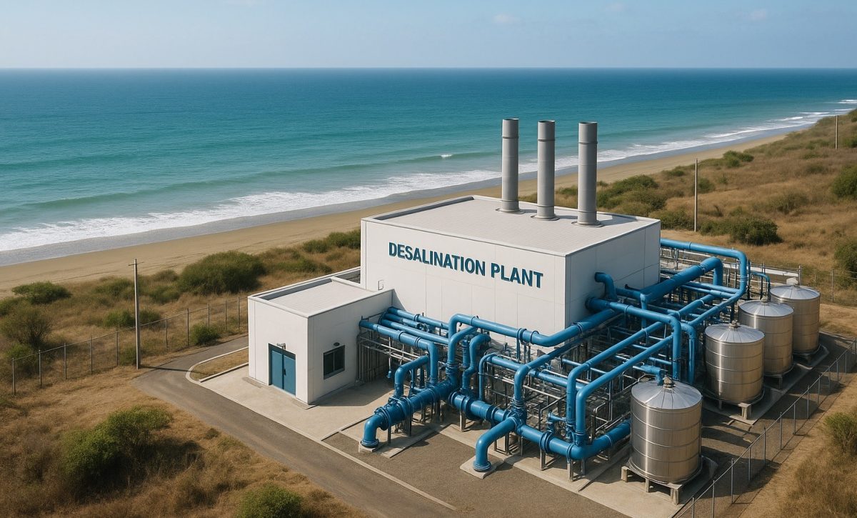 El costo de producción del metro cúbico de agua potable en Manta, actualmente en 82 centavos y aumentará con las plantas desaladoras. 