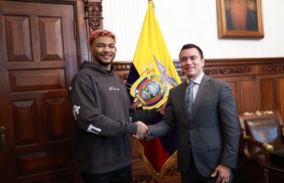Presidente Daniel Noboa recibe a Michael Morales en Carondelet Gracias por inspirar a toda una generación