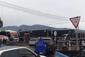Protesta de transportistas en Carchi paraliza vía Panamericana por aumento de robos