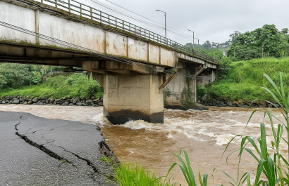 Puente al borde del colapso en Santo Domingo comunidades bloquean el paso y exigen acción inmediata