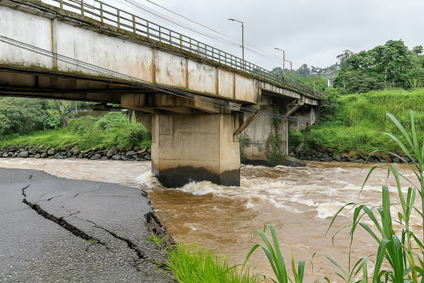 Puente al borde del colapso en Santo Domingo comunidades bloquean el paso y exigen acción inmediata