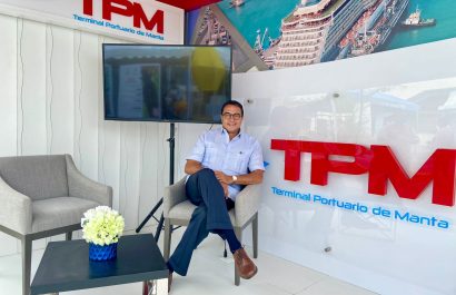 Roberto Salazar, presidente de TPM, señala que las ventajas del puerto de Manta.