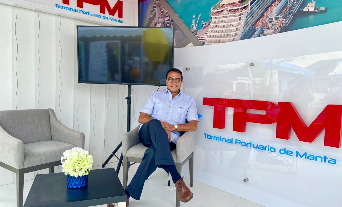 Roberto Salazar, presidente de TPM, señala que las ventajas del puerto de Manta.