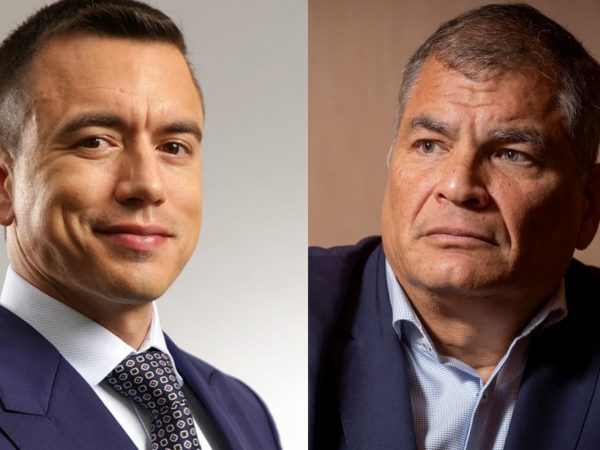 Rafael Correa dice que los "gestores de paz" son un modelo exitoso y que Daniel Noboa propuso las "brigadas de seguridad" en su plan de desarrollo.