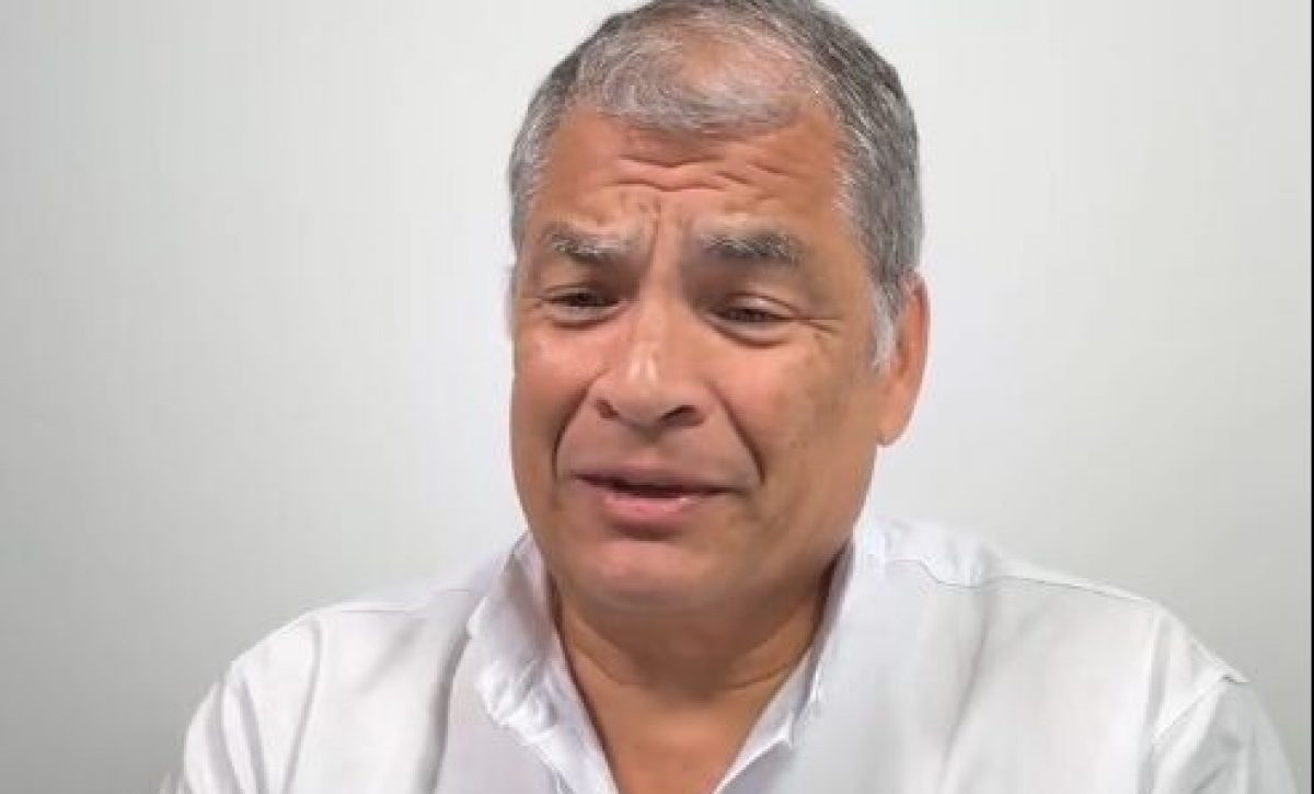 Rafael Correa rechaza grabación que lo vincula con el asesinato de Fernando Villavicencio.
