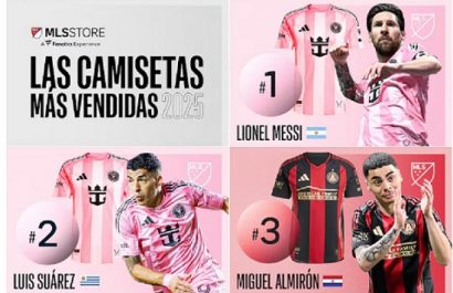 Lionel Messi lidera por tercer año consecutivo el ranking de camisetas más vendidas de la MLS.
