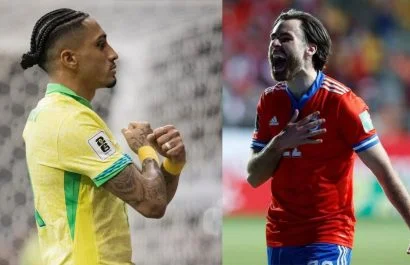 Raphinha en Brasil, y Ben Brereton Díaz en Chile serían titulares este jueves.