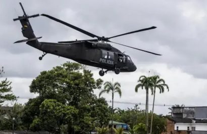 Referencial. Helicóptero policial derribado por dron deja ocho muertos en Colombia