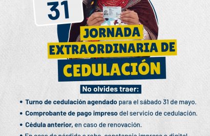 Registro Civil de Ecuador abre jornada extraordinaria de cedulación el 31 de mayo