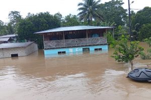 El desbordamiento de los ríos ha dejado viviendas bajo el agua.