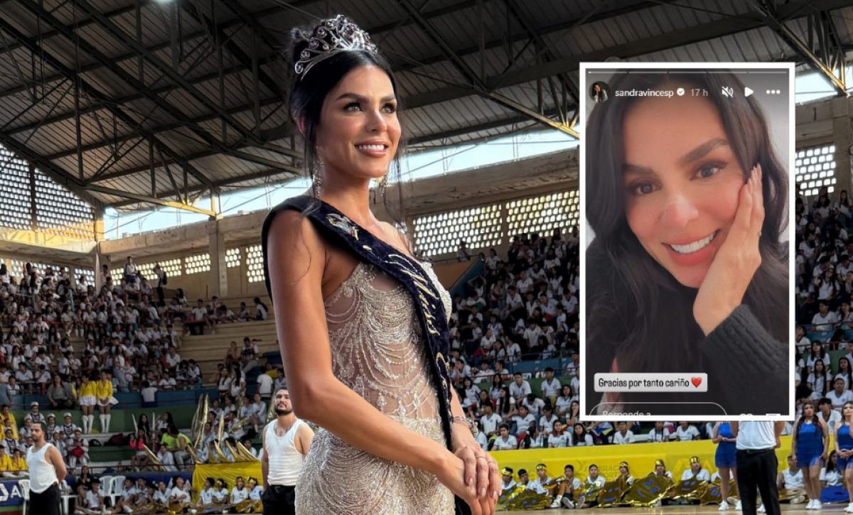 El pasado 5 de septiembre, Sandra Vinces participó en un evento por 80 años del Colegio Uruguay de Portoviejo. Recuadro: Captura de video de su confesión.