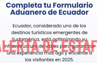 Senae advierte sobre página falsa que estafa con el Formulario de Registro Aduanero