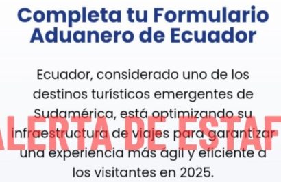 Senae advierte sobre página falsa que estafa con el Formulario de Registro Aduanero