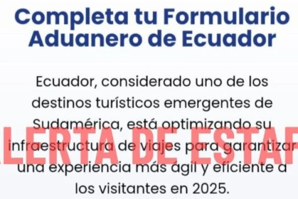 Senae advierte sobre página falsa que estafa con el Formulario de Registro Aduanero