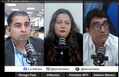Jorge Cevallos (derecha) durante una entrevista en Manavisión Plus