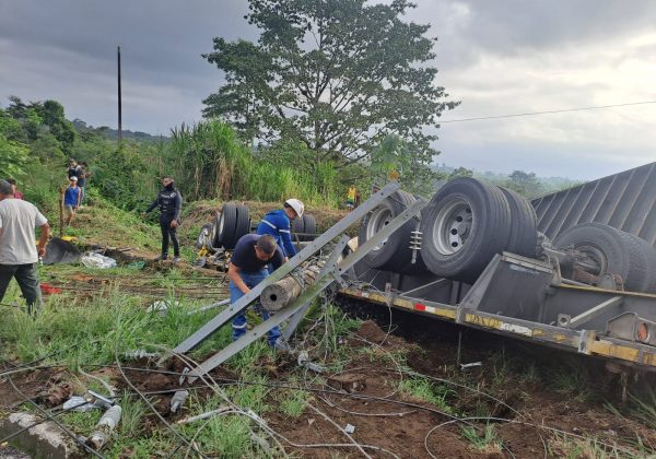 Tráiler pierde el control y causa daños materiales en Valle Hermoso