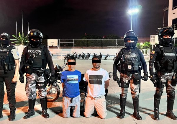 Dos de los tres detenidos fueron presentados en la UVC de Manta.