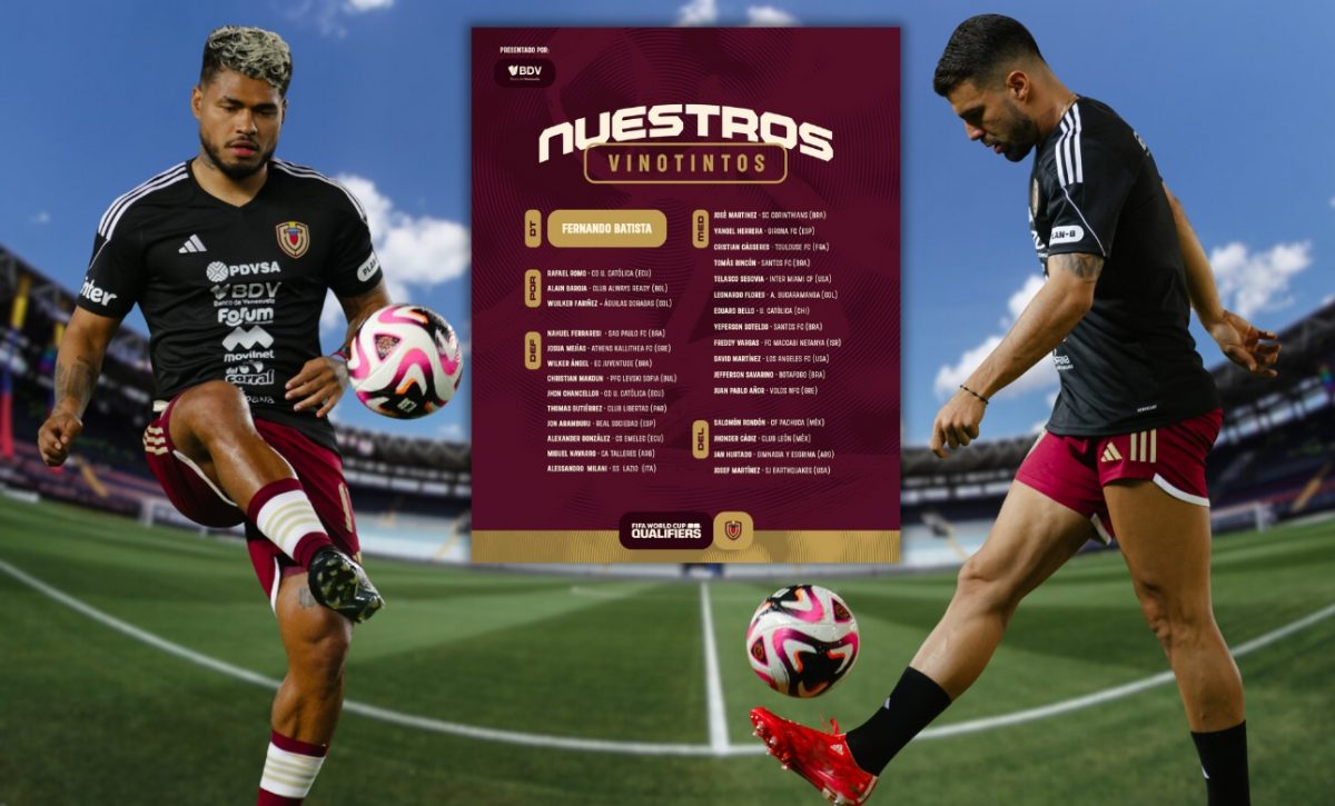 Tres jugadores de la LigaPro convocados por Venezuela para la doble fecha de Eliminatorias Sudamericanas