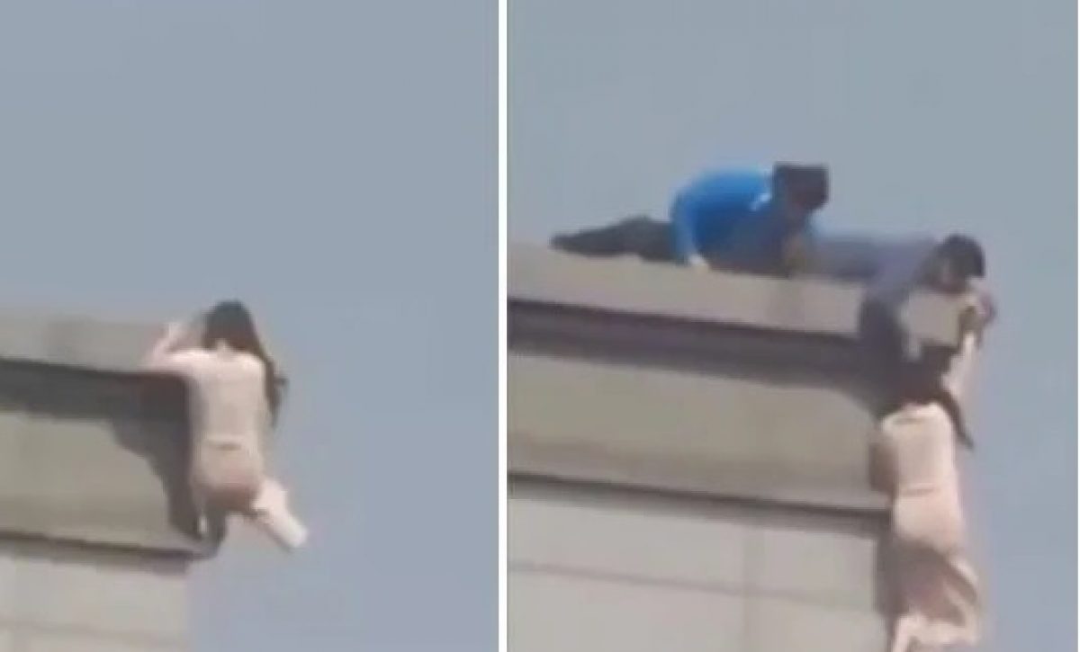 Un agente de la Policía de Seúl, en Corea del Sur, tiró del cabello a una mujer y evitó que se lance desde el piso 19 de un edificio.