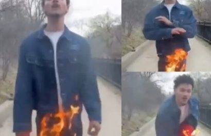 Un cantante anónimo desató controversia al prender fuego a sus pantalones durante la grabación de un videoclip.