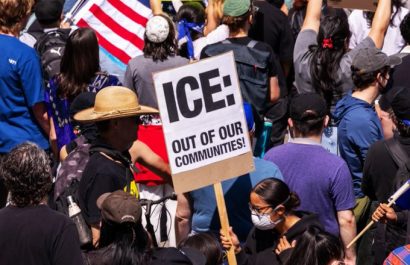 Una de las protestas de migrantes en Estados Unidos contra las redadas.