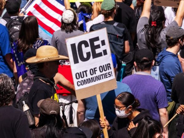 Una de las protestas de migrantes en Estados Unidos contra las redadas.