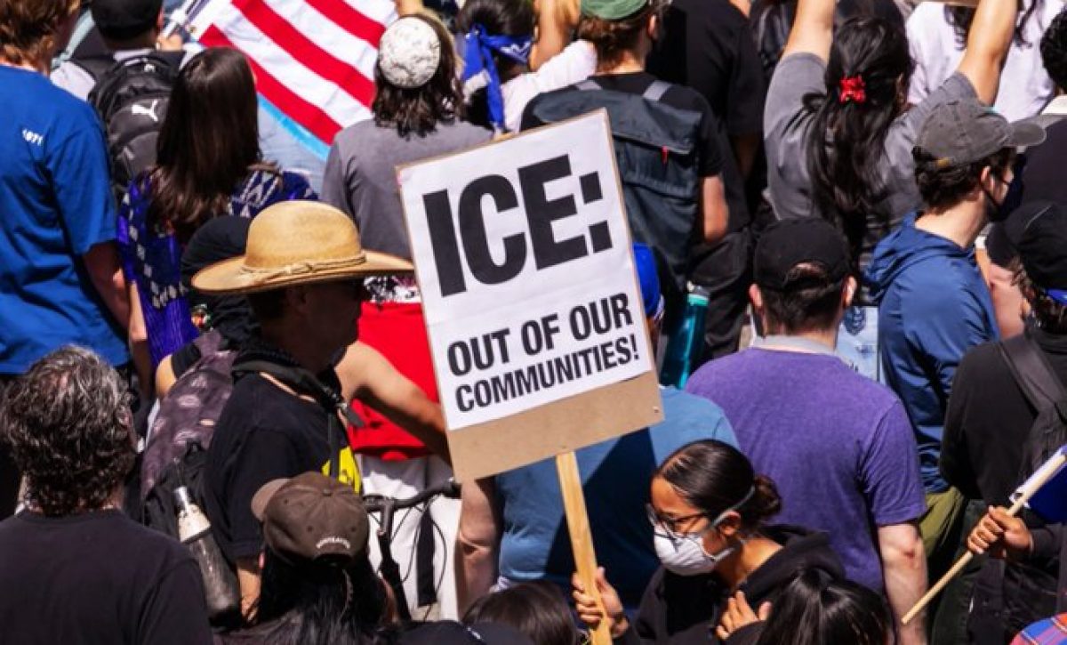 Una de las protestas de migrantes en Estados Unidos contra las redadas.