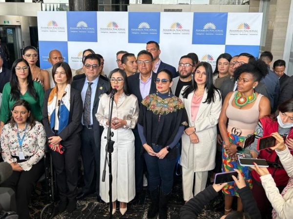Varios de los asambleístas de la bancada de la Revolución Ciudadana.
