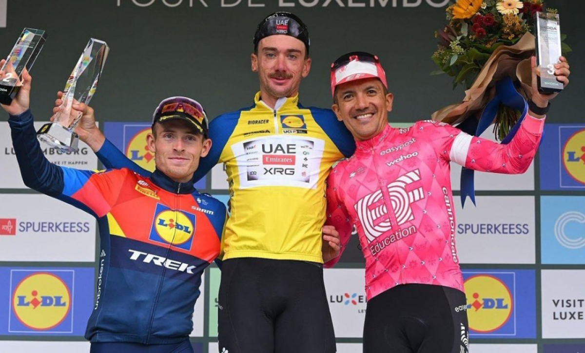 Vuelve al podio luego de 121 días Richard Carapaz finaliza tercero en el Tour de Luxemburgo