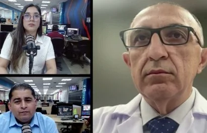 El doctor Richard Cedeño, jefe de Oncología pediátrica de SOLCA Manabí, en una entrevista de Manavisión Plus.