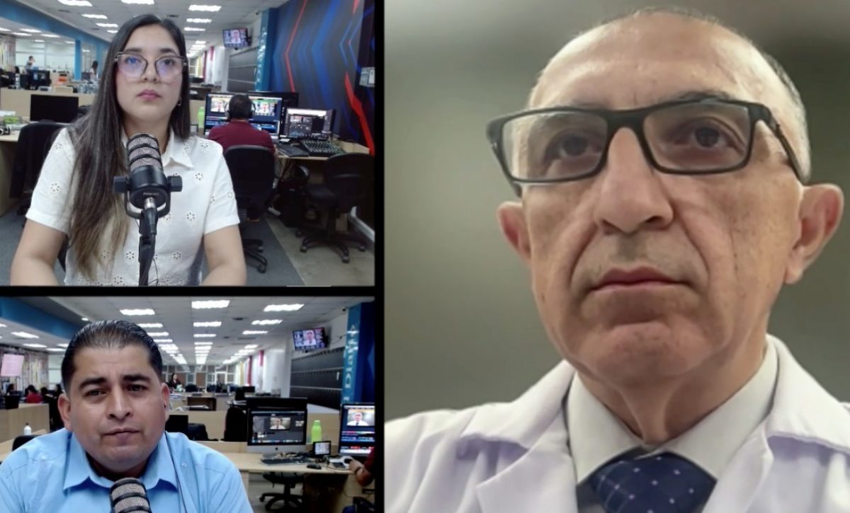 El doctor Richard Cedeño, jefe de Oncología pediátrica de SOLCA Manabí, en una entrevista de Manavisión Plus.