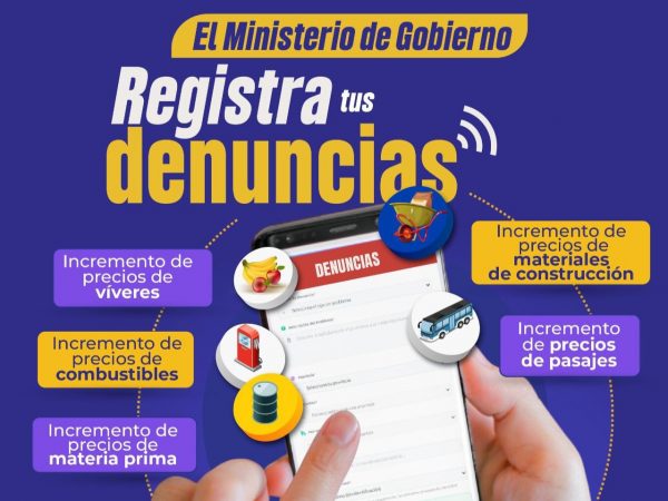 La aplicación habilitada para hacer las denuncias.