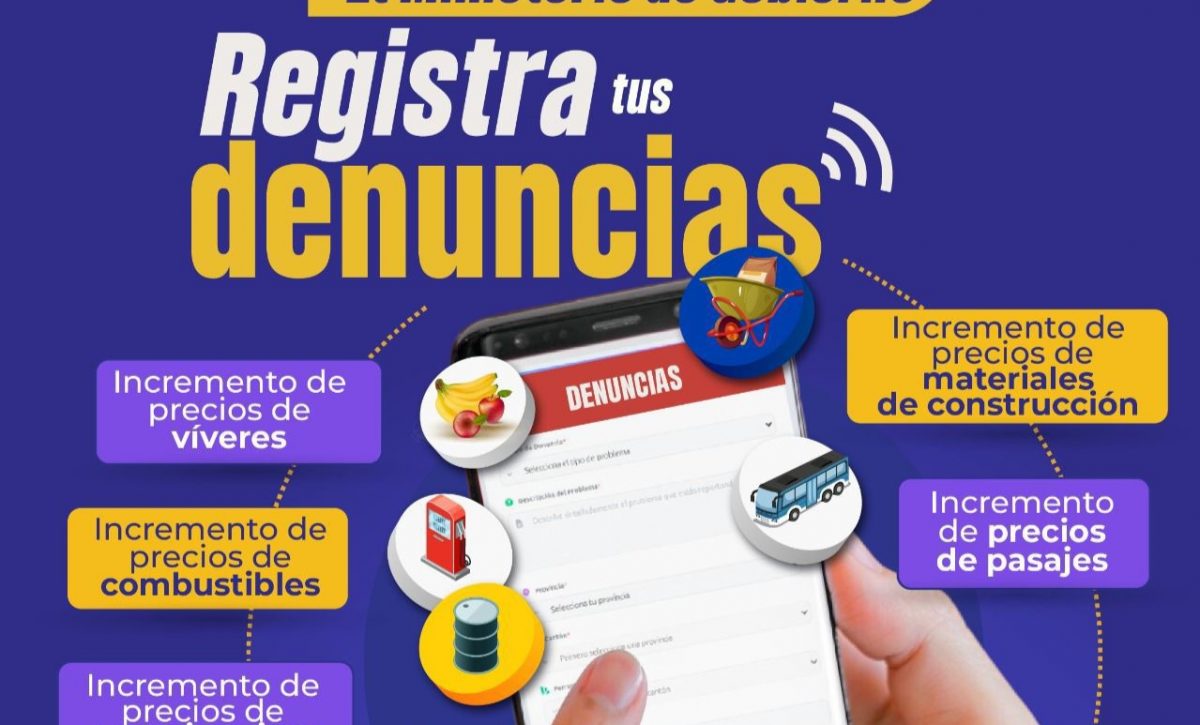 La aplicación habilitada para hacer las denuncias.