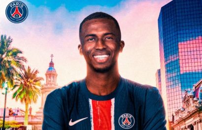 Willian Pacho jugador del PSG en una ilustración de su club