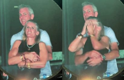 El momento previo: pareja viral de Coldplay captada antes del gran gesto